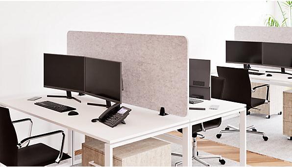 Produktbild eurokraft basic Akustik-Tischtrennwand (160 x 60 cm)