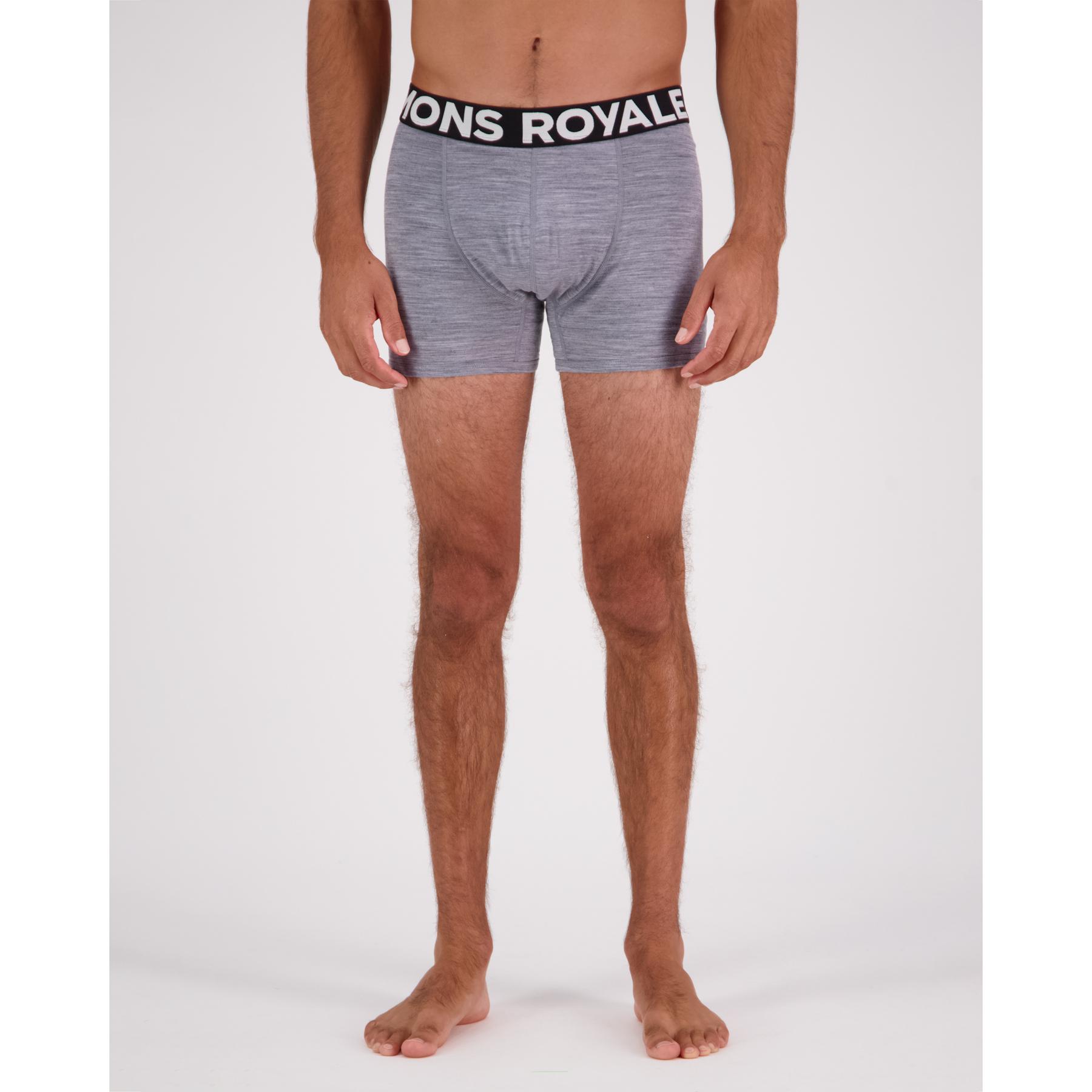 Thumbnail - Mons Royale, Herren, Funktionsunterhose, Hold 'em Shorty Boxer (M), Grau, M