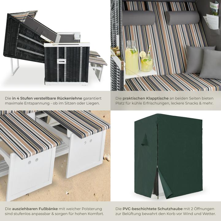 Produktbild tectake Strandkorb inkl. Schutzhülle