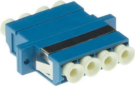 Image du produit ACT Fibre optique LC-LC quad adaptateur monomode OS2. Connecteurs : LC/LC adaptateur lc quad os2 fl blue