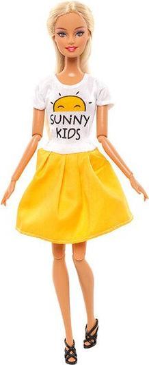 Image du produit Hermex Ken et Barbie Robes Couple Set Mode Sunny Jaune Blanc