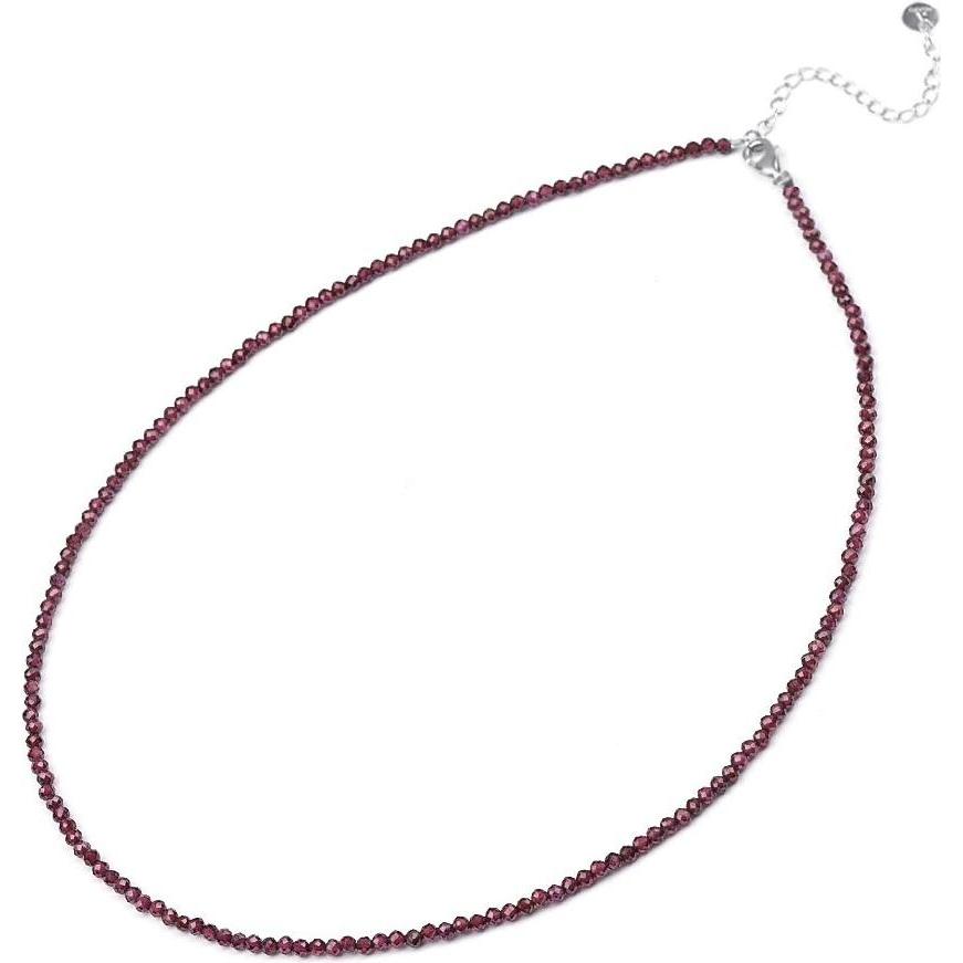 Agato, Collana, - Bead mineral necklace with garnet POL-N11/47L
