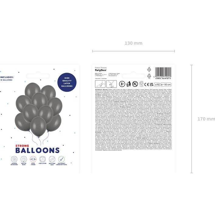 Thumbnail - Partydeco Ballons Dunkelgrau Pastell