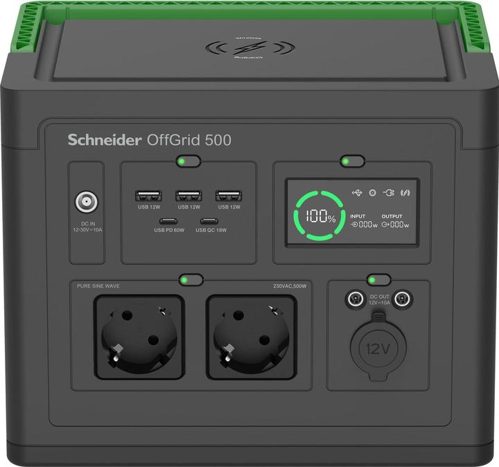 Productafbeelding APC Schneider OffGrid Portable Power Station 500 517Wh Lithium-ion 2 Schuko Sinewave (517 Wh, 5.50 kg)