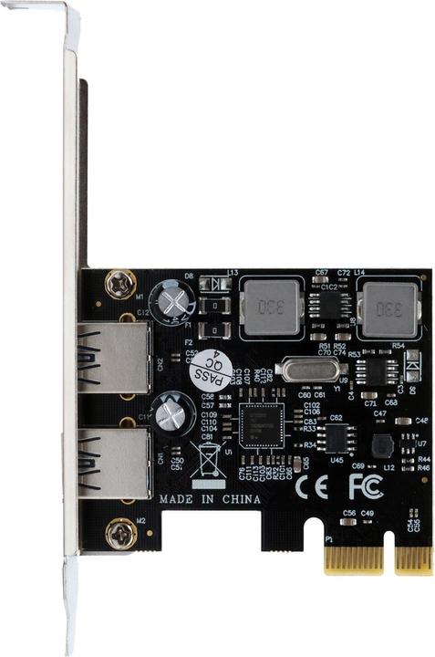 Actual product image Exsys GmbH USB 3.2 Gen 1 PCIe card with 2 ports, 3A (Renesas)