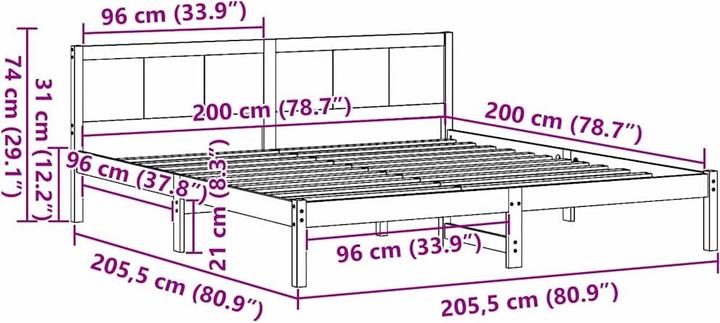Image du produit vidaXL Bettgestell (200 x 200 cm)