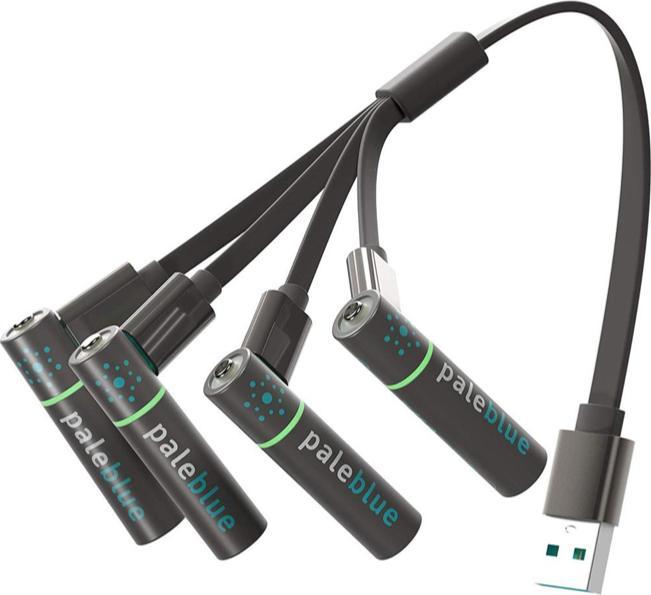 Actual product image Pale Blue Sustainability Kit USB-C (16 pcs., AA, AAA, 1560 mAh)