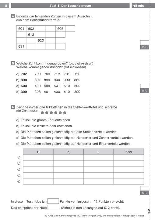 Image du produit Die Mathe-Helden: Mathe-Tests 3. Klasse (Allemand, Detlev, Heuchert, 2020)