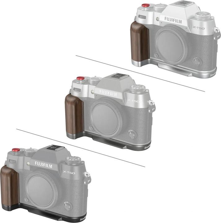 Image du produit SmallRig 4736 Poignée en bois en forme de L pour X T50 (Charcoal Silver) (Poignée)