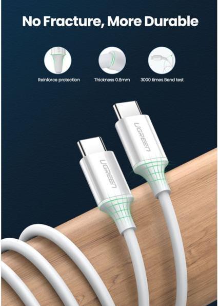 Produktbild Ugreen USB-C 2.0 zu USB-C 2.0 3A Datenkabel (2 m, USB 2.0, 60 W)
