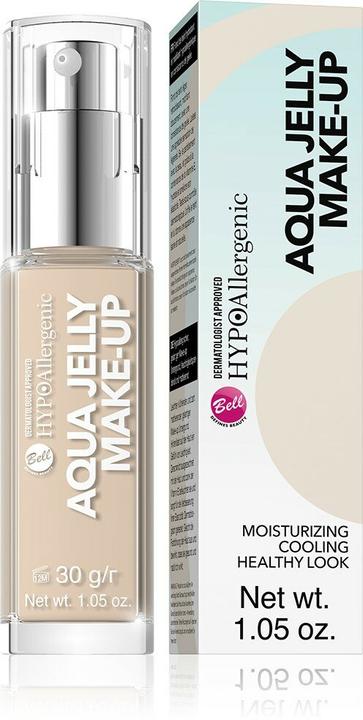 Image du produit Bell Cosmetics HypoAllergenic Aqua Jelly Make-Up hypoallergénique hydratant et matifiant Foundati (01-300 Porcelaine légère)