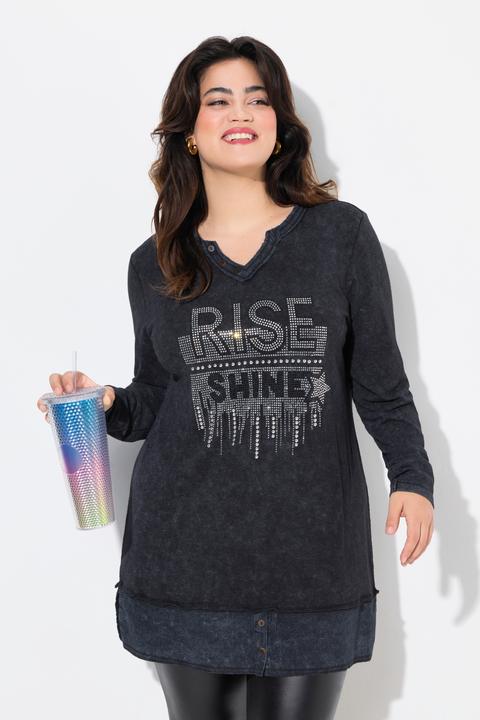 Immagine prodotto Angel of Style Langarmshirt, Komfort Fit, Glitzersteinchen-Statement (46)