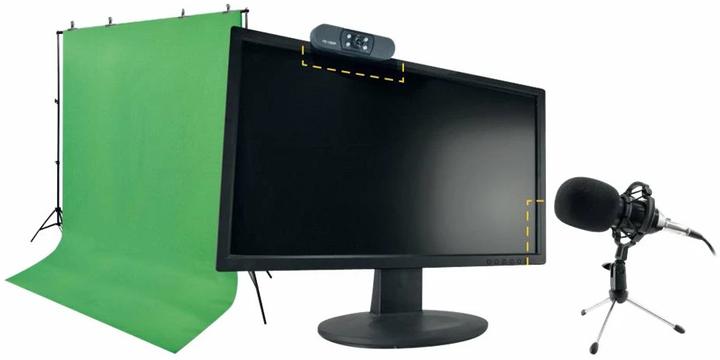 Produktbild Steelplay Pro HD Streamers 4 in 1 Pack Mikrofon + Webcam + Greenscreen + Stative (2 Mpx)