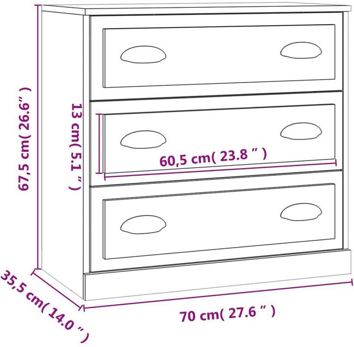 Image du produit vidaXL Sideboard (70 x 35.50 x 67.50 cm)