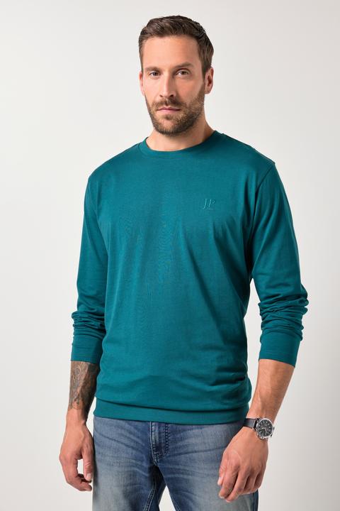 Actual product image JP1880 Long-sleeved top, basic, round neck, stomach fit, up to 8 XL (5XL)