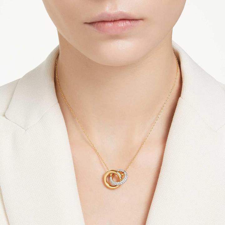 Actual product image Swarovski Dextera Necklace Intertwined Hoop White Gold (Swarovski Metal, 38 - 45 cm)
