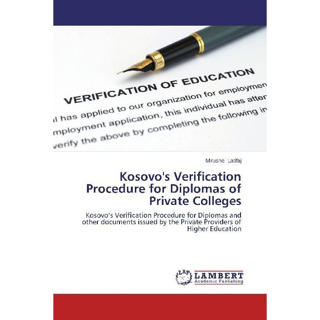 Kosovo's Verification Procedure for Diplomas of Private Colleges, Fachbücher
