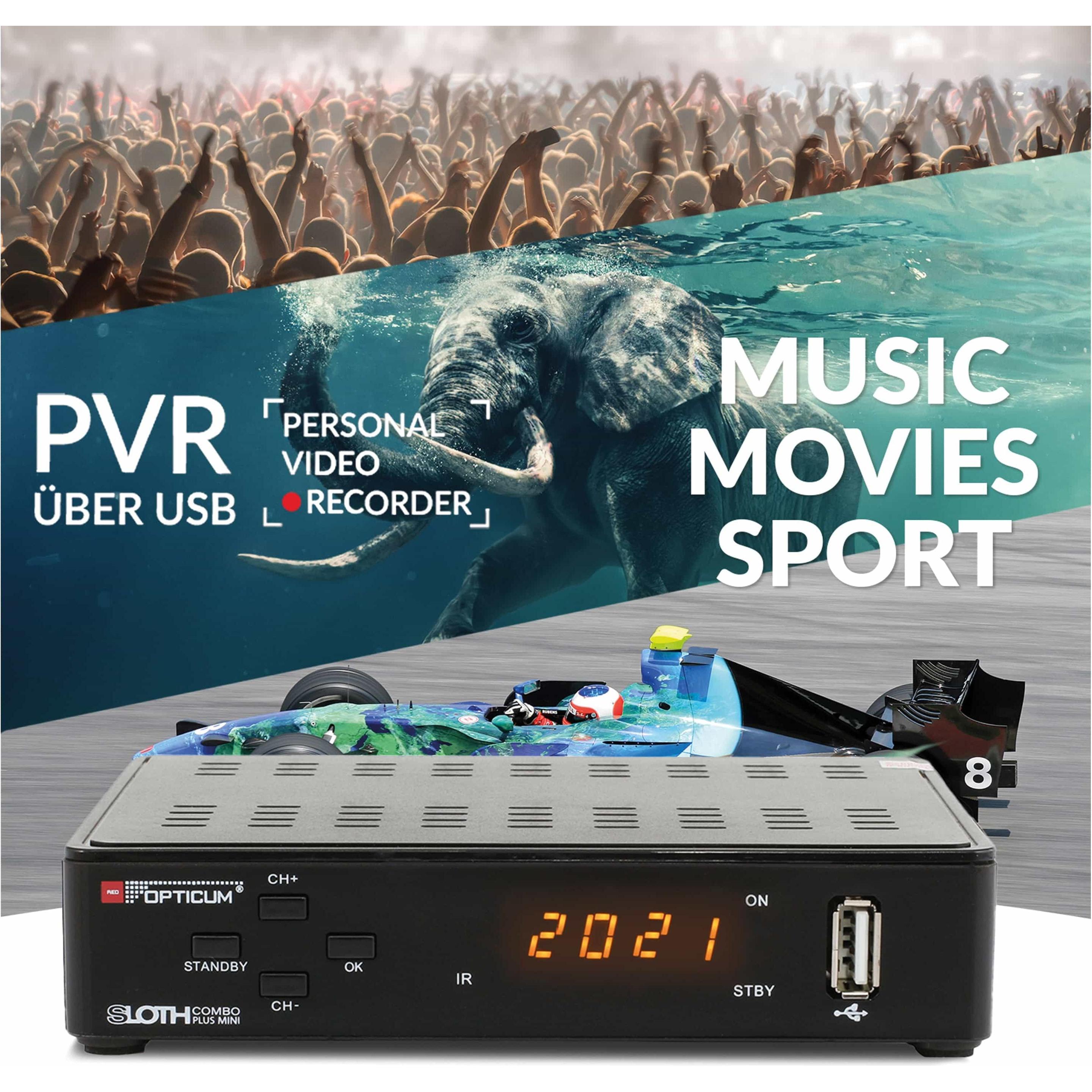 Thumbnail - Opticum SAT-Receiver Red Sloth Combo plus mini (DVB-T/T2, CI+-Schacht), TV Receiver