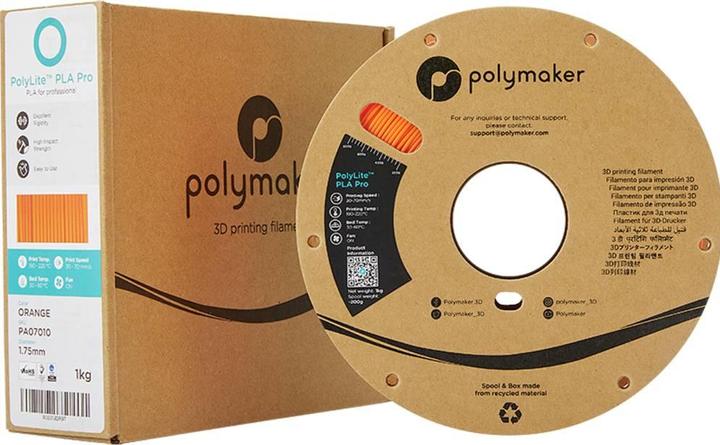 Produktbild Polymaker PolyLite PLA PRO Orange 1.75mm 1kg (PLA-R, 1.75 mm, 1000 g, Orange)