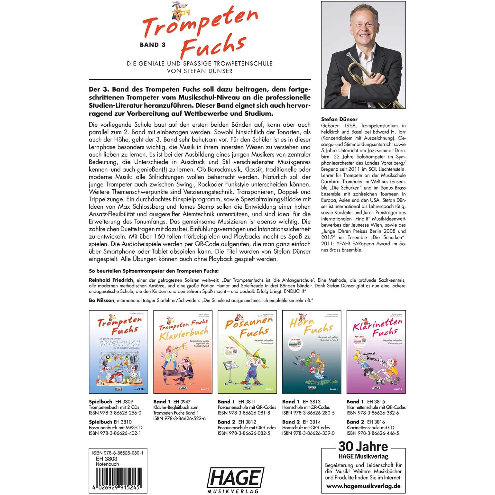 Thumbnail - Trompeten Fuchs Band 3, Sachbücher von Helmut Hage, Stefan Dünser