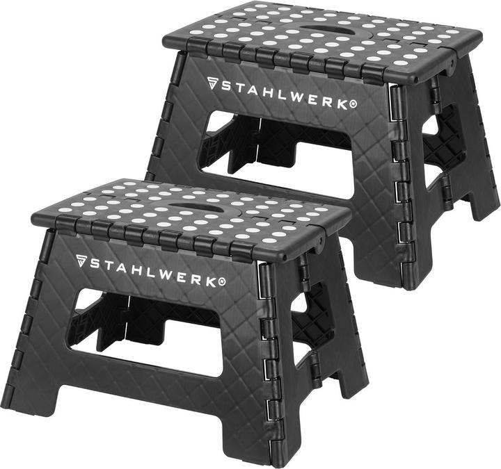 Produktbild Stahlwerk Klapptritt KT-2 ST 2er Set mit 150 kg Tragkraft Faltbarer Tritthocker (Klapptritt)