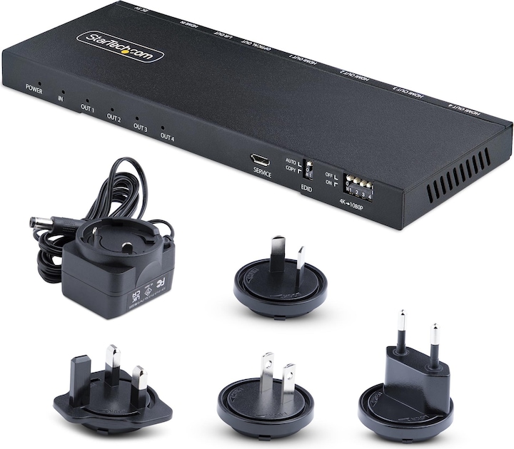 Produktbild StarTech .com 4-Port HDMI Splitter, 4K 60Hz HDMI 2.0 Video, 2,50cm (1") 4 Out HDMI Splitter, 4K HDMI Splitter