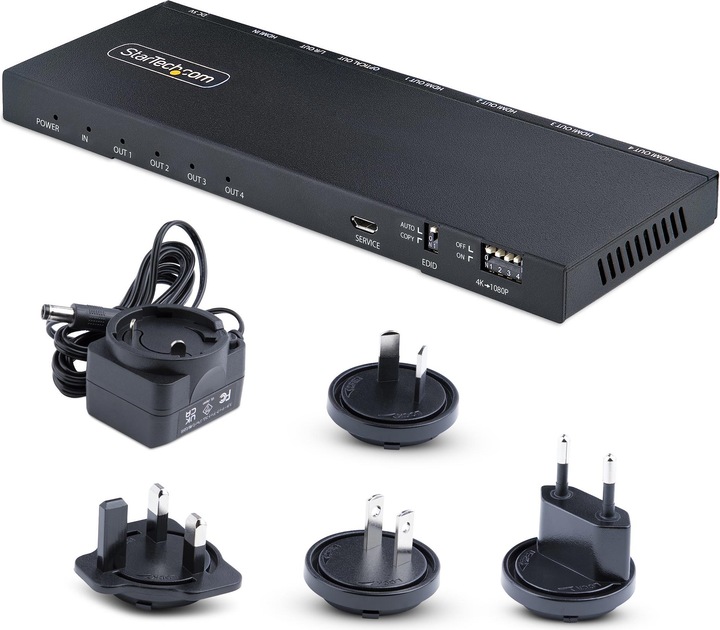 Produktbild StarTech .com 4-Port HDMI Splitter, 4K 60Hz HDMI 2.0 Video, 2,50cm (1") 4 Out HDMI Splitter, 4K HDMI Splitter
