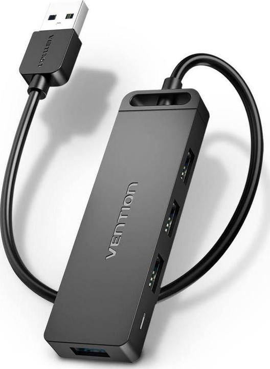 Produktbild Vention USB2.0 to USB2.0 x 4 Hub with Power supply Black 0.15m (USB-C, 4 Ports)