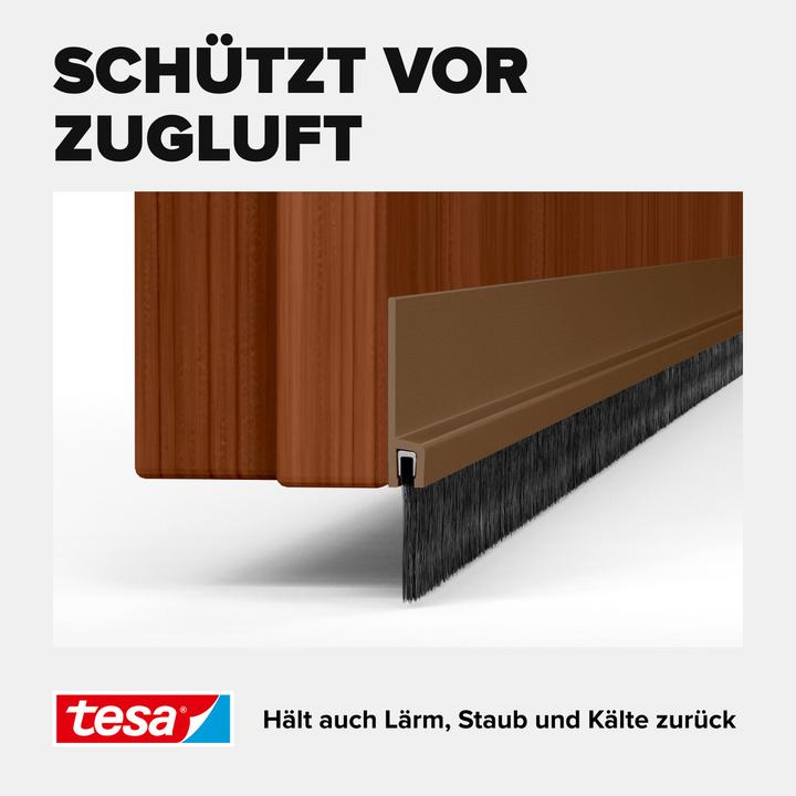 Produktbild tesa tesamoll STANDARD Türdichtschiene, selbstklebende Türdichtung für glatte Böden