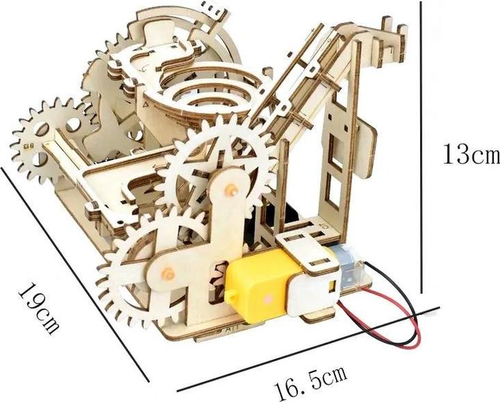 Produktbild The Toy Company 3D Holz Kugelbahn, Murmelbahn Puzzle aus Holz, batteriebetrieben