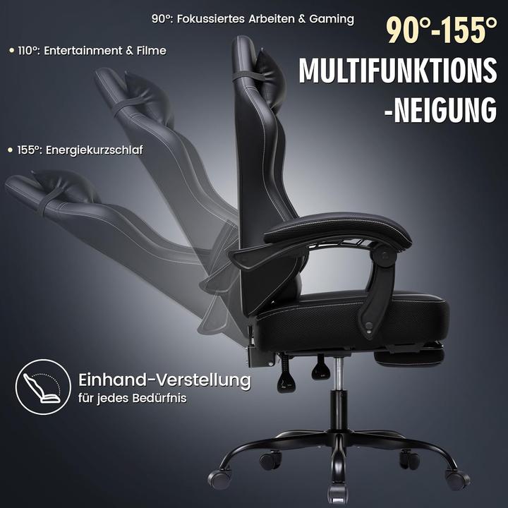Actual product image Gtplayer Ergonomic Gaming Chair with Footrest and Adjustable Headrest