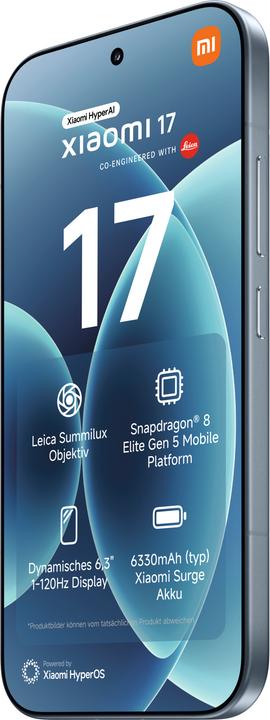 Actual product image Xiaomi 17 (512 GB, Ice Blue, 6.30", Dual SIM, 5G)