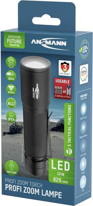 Actual product image Ansmann T600FRB LED Flashlight battery-powered 620 lm 27 h 1 (12.20 cm, 620 lm)