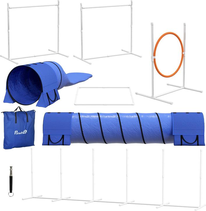 Immagine prodotto PawHut Hunde Agility Set Kunststoff, Oxford Blau (Destrezza)