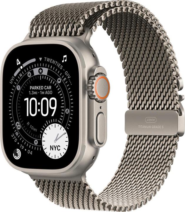 Immagine prodotto Apple Natural Titanium Milanese Loop (49 mm, 95% di titanio riciclato)