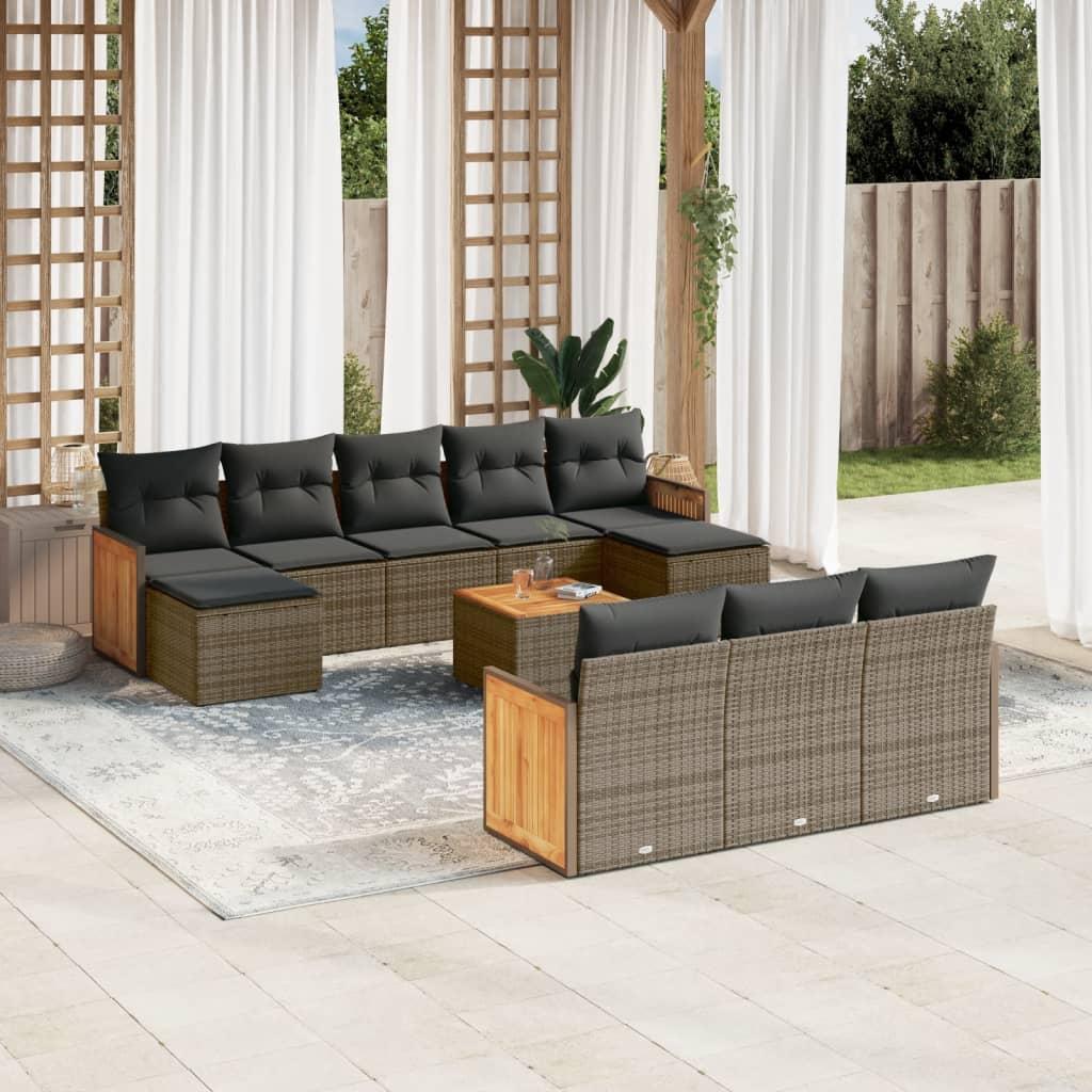 Thumbnail - VidaXL, Gartenlounge, 10-tlg. Garten-Lounge-Set mit Kissen