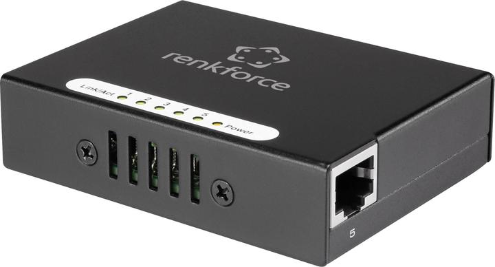 Produktbild Renkforce 5 Port 10/100 Metall-Switch mini mit USB-Stromversorgung (5 Ports)