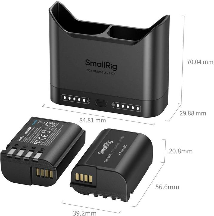 Image du produit SmallRig 5487 Turbo Charging Kit for DMW-BLK22 Camera Batteries (Chargeur de batterie d'appareil photo)