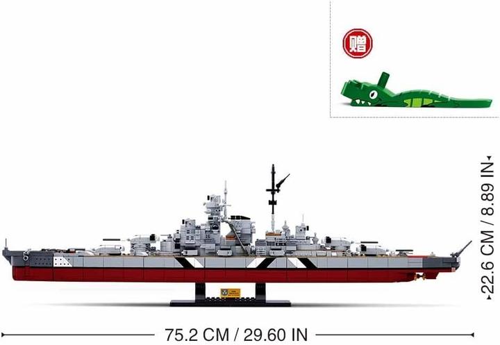 Actual product image Sluban Modelbricks Bismarck Battleship 2-in-1 Building Blocks