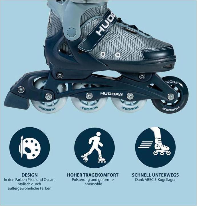 Actual product image Hudora HDO skates Leon 2.0, size 33-36 ocean 28248 (33, 34, 35, 36)