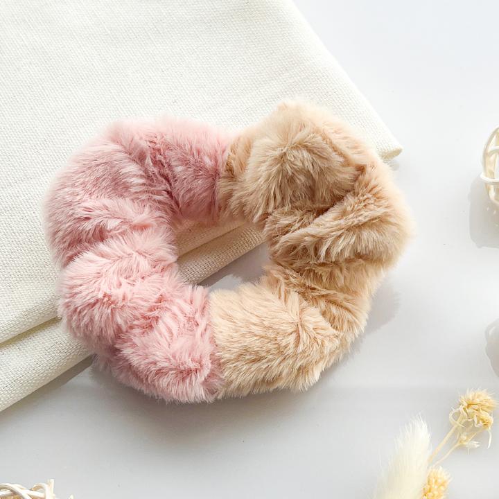 Image du produit Avizar Scrunchie Weicher Bicolor Minky Flausch Pixie & Dixie (Élastiques à cheveux)