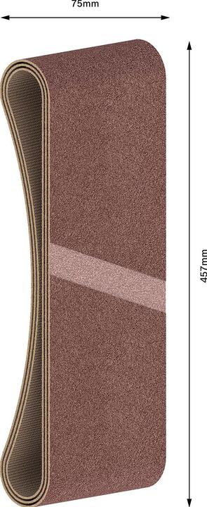 Image du produit Bosch Professional Zubehör PRO X440 bande abrasive, 75 x 457 mm, G60, G80, G100, 3 pcs. (100, 60, 80)