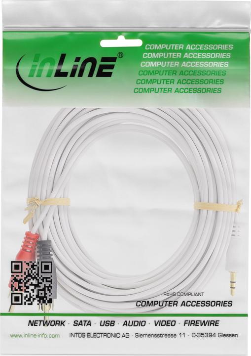Productafbeelding InLine Cinch/jack kabel (10 m, RCA, 3,5 mm aansluiting (AUX))