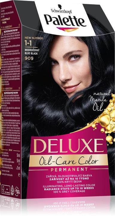 Actual product image Palette Deluxe Oil-Care Hair Dye Permanently Colouring From Micro Oil 909 Navyueack (909 Pomegranate black)