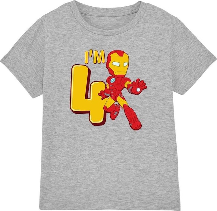 Immagine prodotto Iron Man Maglietta 4° Compleanno Carino Bambini (140)