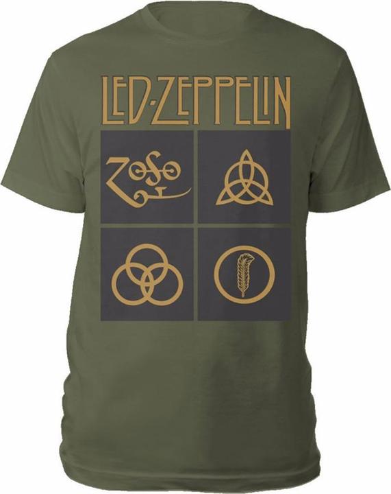Image du produit Led Zeppelin Gold Symbols & Black Squares (XL)