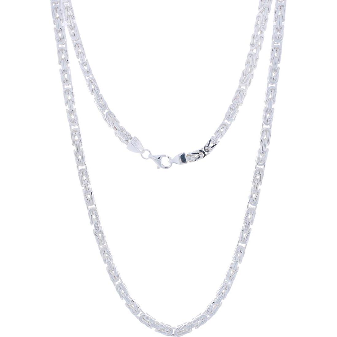 Luxxos, Halsschmuck, Königskette 3 x 3 mm aus 925 Sterling Silber, (925 Sterling Silber, 45 cm)