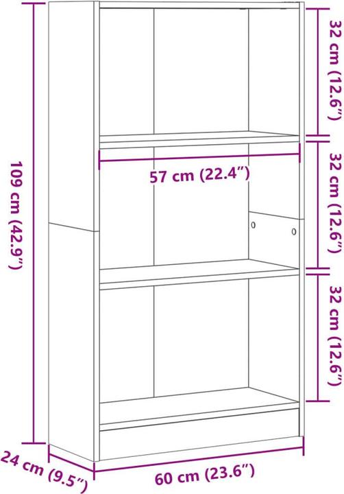 Produktbild vidaXL Claiborn (60 x 24 x 109 cm)