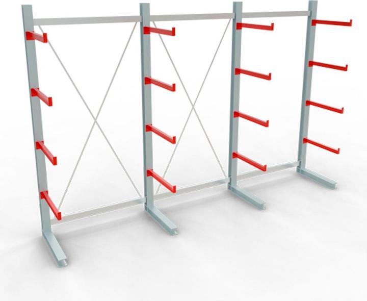 Produktbild Schulte Lagertechnik K 1000 Kragarm-Grundregal 3 Ständer - 1-seitig