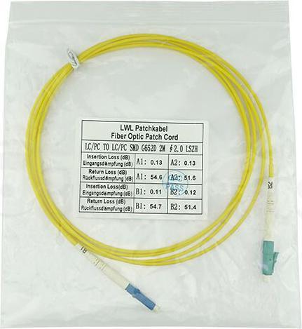 Produktbild BlueOptics Simplex LWL Patchkabel LC-UPC/LC-APC Singlemode 3 Meter